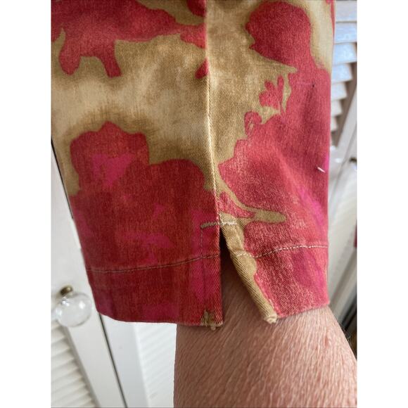 Sigrid Olsen Sz 10P Sport Women's Pink/Beige Floral Pattern Ankle Pant Slacks - Picture 3 of 13